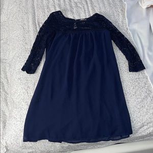 Navy blue dress with lace S